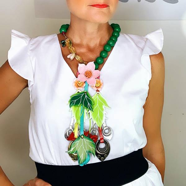 COLLANA FIORI DI PELLE 2