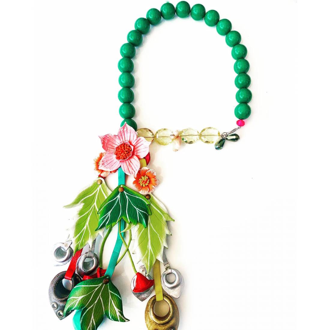 COLLANA FIORI DI PELLE