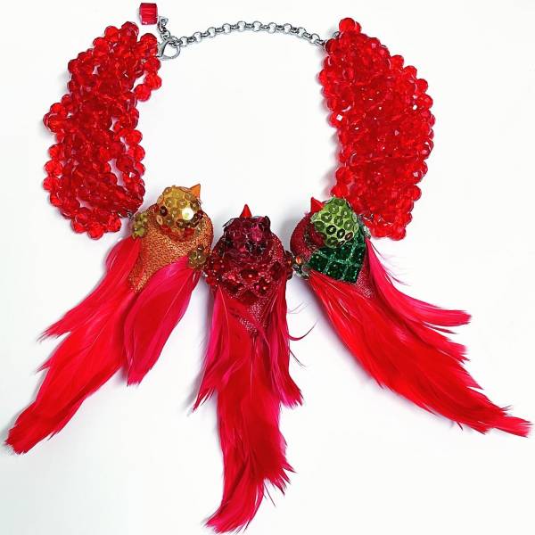 COLLANA PIUME RED