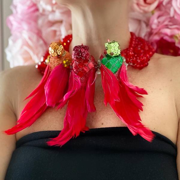 COLLANA PIUME RED 2