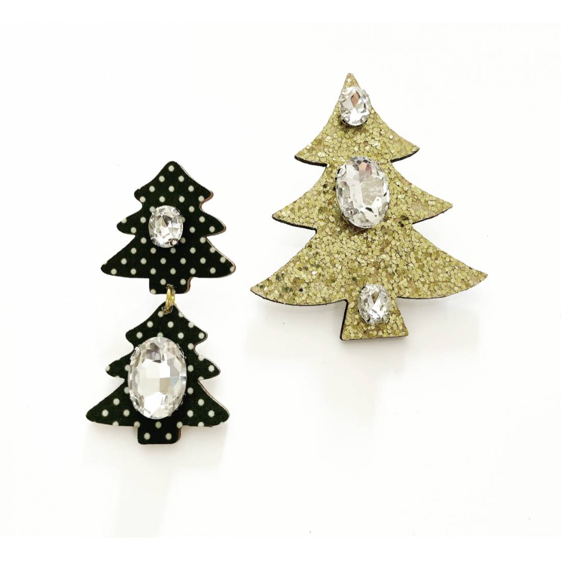 ORECCHINI ALBERO ORO E CRISTALLI