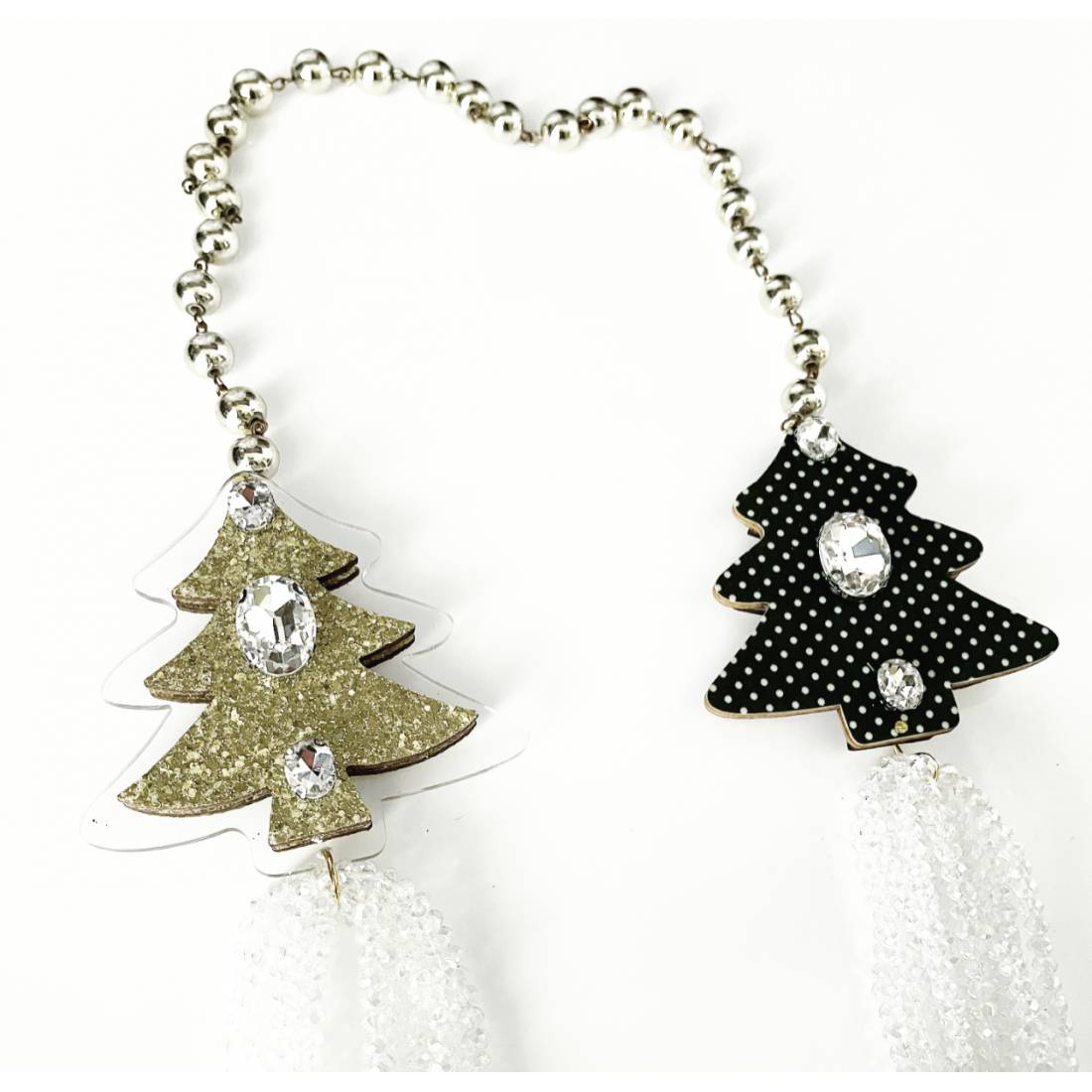 COLLANA ALBERO NATALE ORO E CRISTALLI