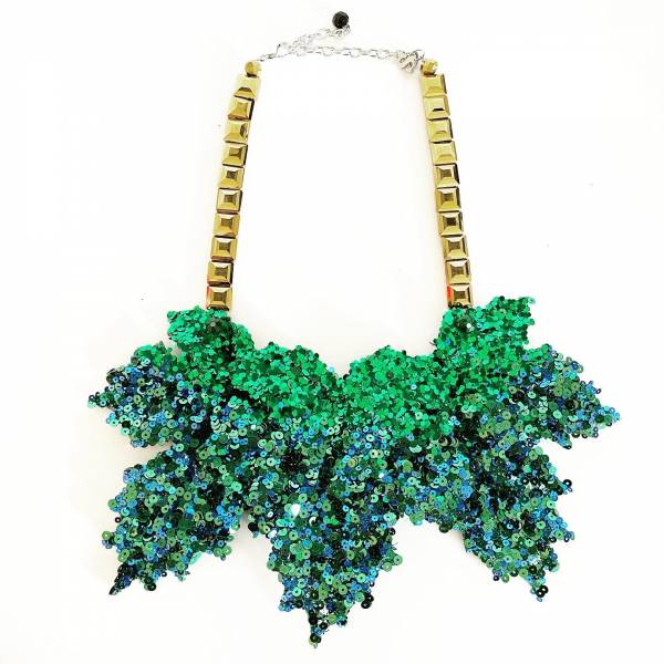 COLLANA FOGLIE PAILLETTES