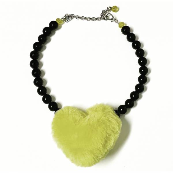 COLLANA CUORE PELUCHE GIALLO