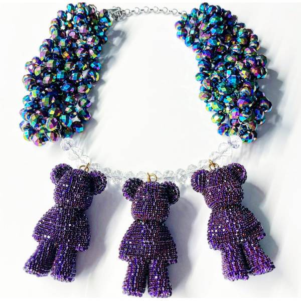 COLLANA ORSETTI VIOLA CRYSTAL