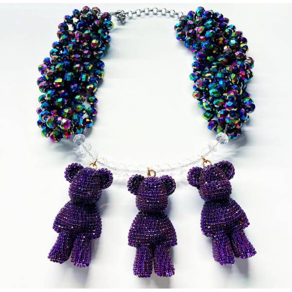 COLLANA ORSETTI VIOLA CRYSTAL 2