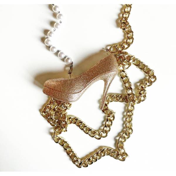 COLLANA SCARPA GLITTER ORO... 2
