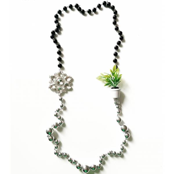 COLLANA PIANTINA E CRISTALLO