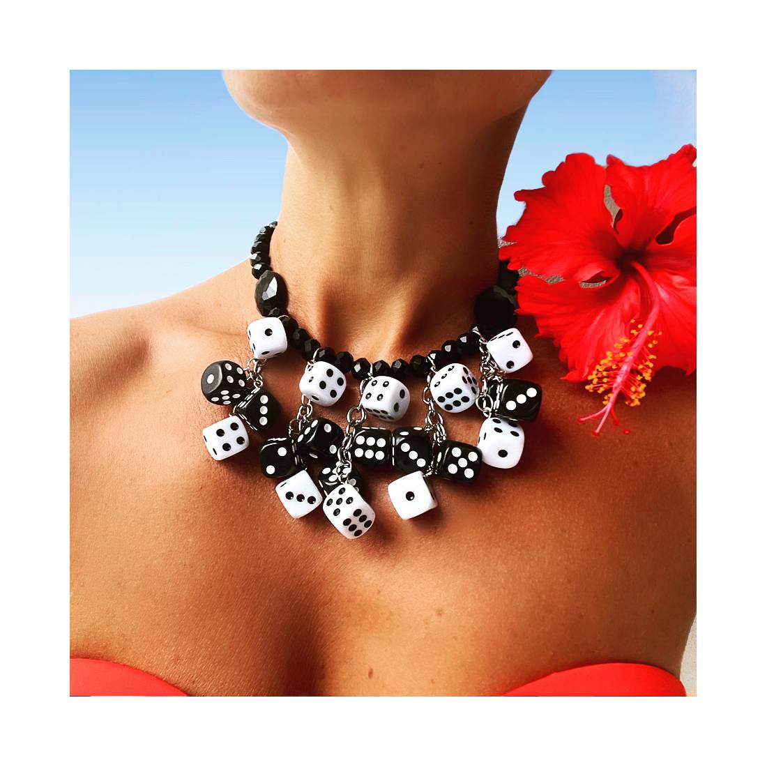 COLLANA DADI BLACK AND WHITE