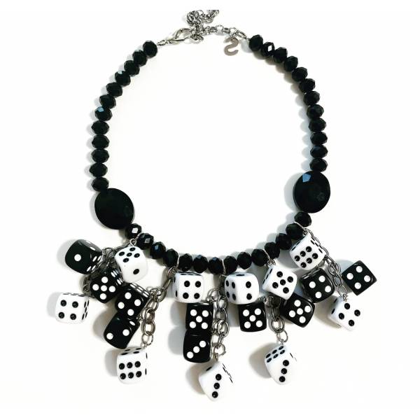 COLLANA DADI BLACK AND WHITE
