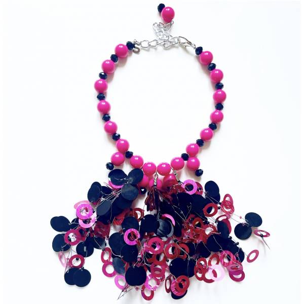 COLLANA FUCSIA PAILLETTES