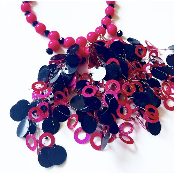 COLLANA FUCSIA PAILLETTES 2