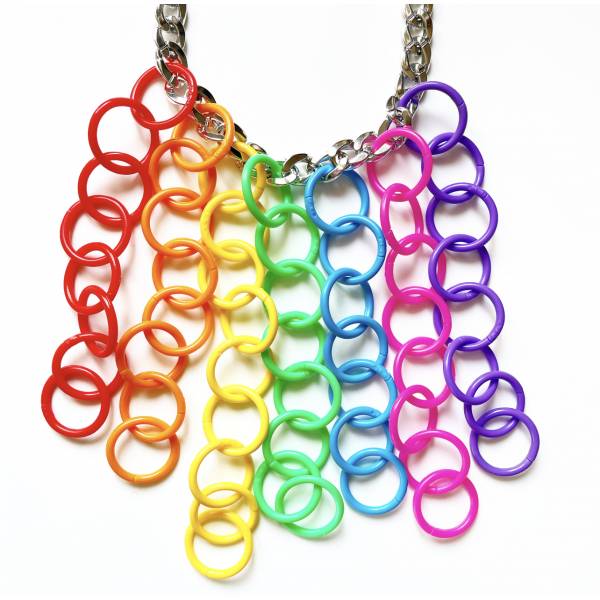 COLLANA CERCHI CASCATA COLOR