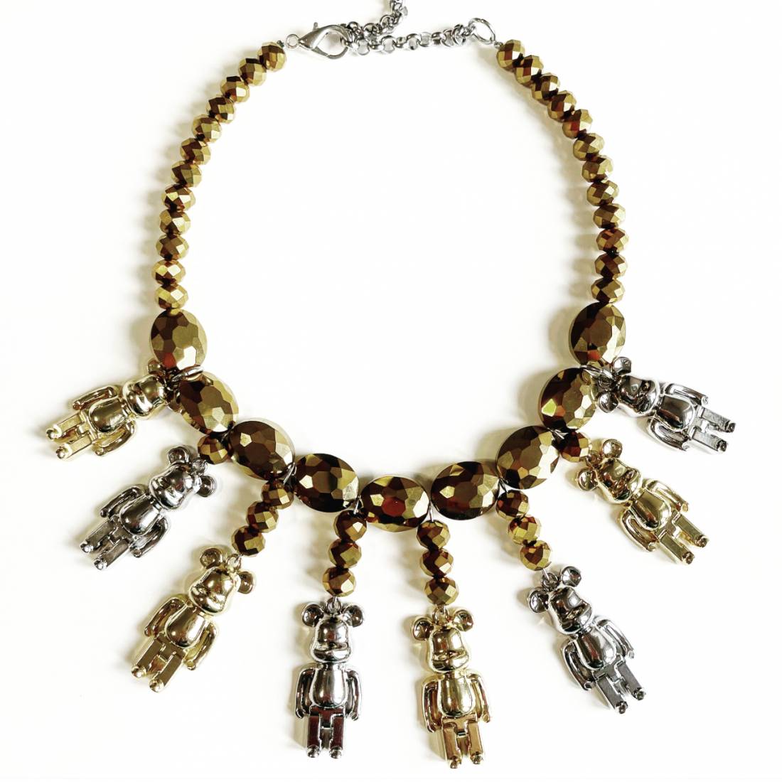 COLLANA ORSETTI BRICKS ORO E ARGENTO