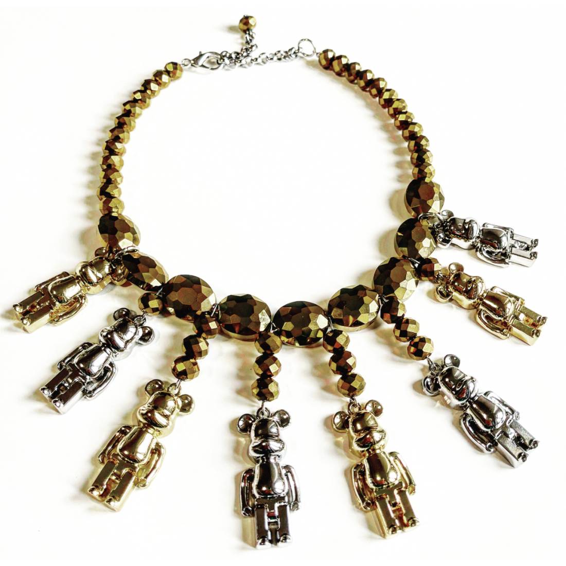 COLLANA ORSETTI BRICKS ORO E ARGENTO
