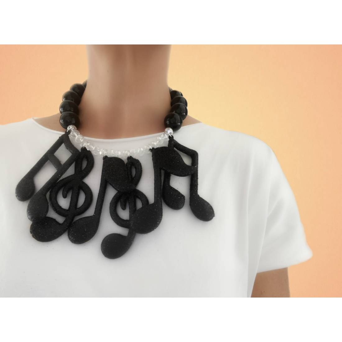 COLLANA NOTE MUSICALI BLACK