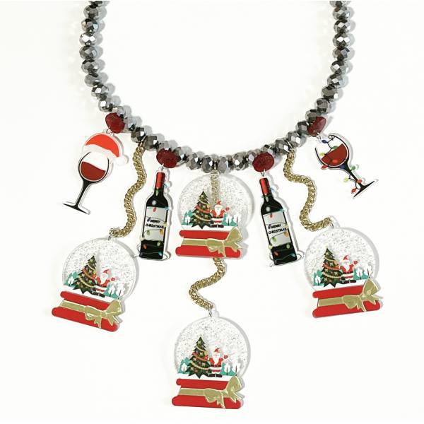 COLLANA VINO E BOLLE DI VETRO 2