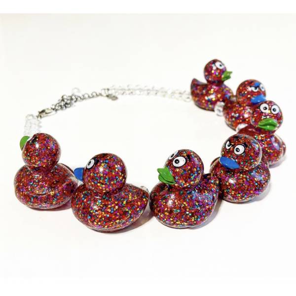 COLLANA PAPERE GLITTER ROSSE