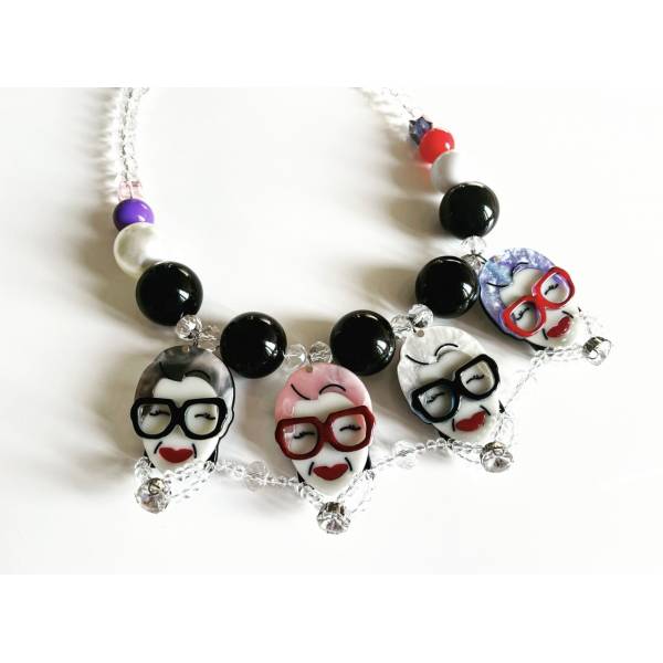 COLLANA MINI VISO OCCHIALI