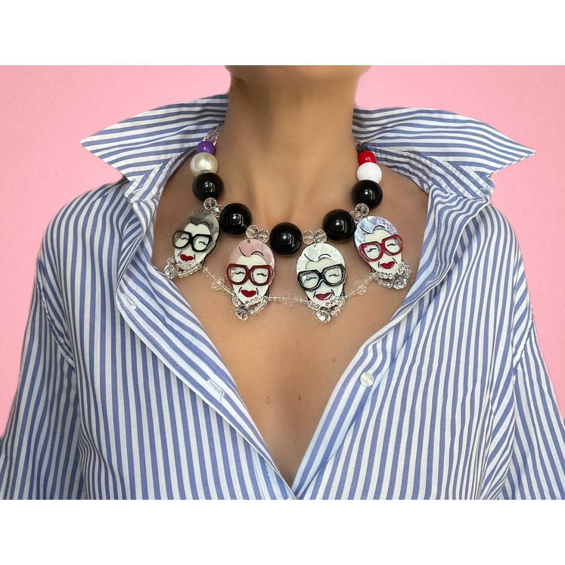 COLLANA MINI VISO OCCHIALI