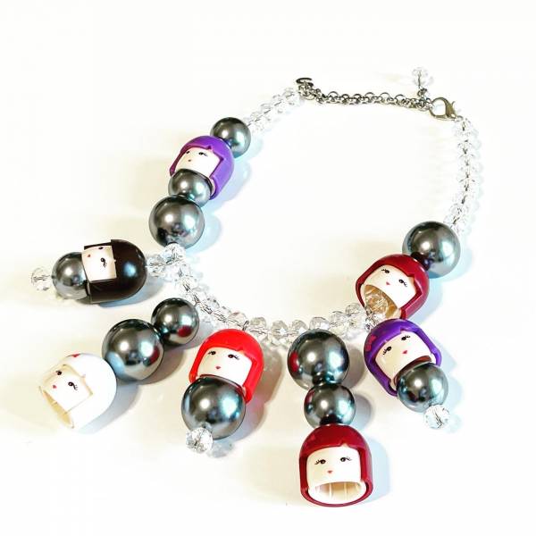 COLLANA GREY TESTA GEISHA NEW 2
