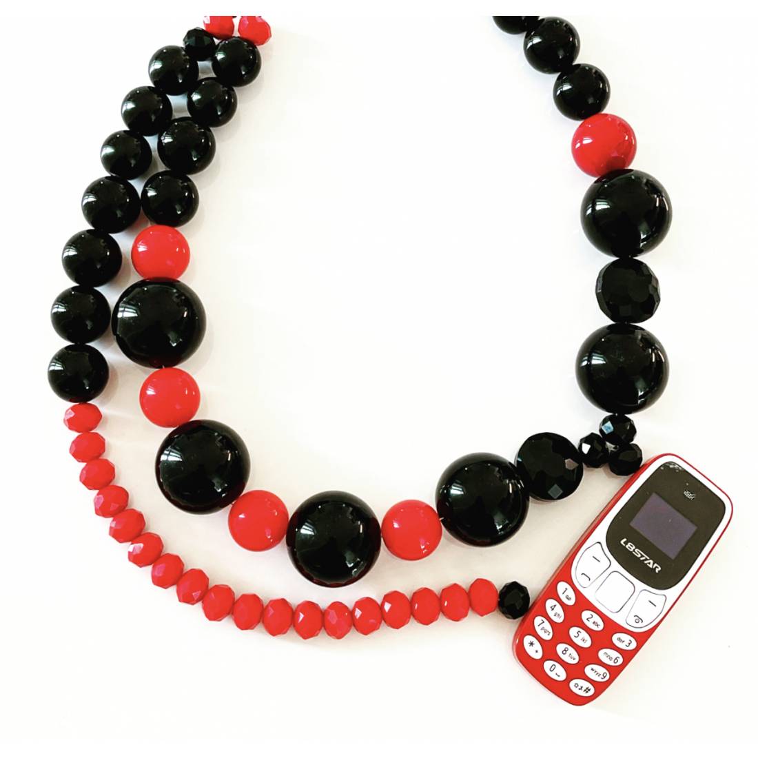 COLLANA MINI CELL ROSSO