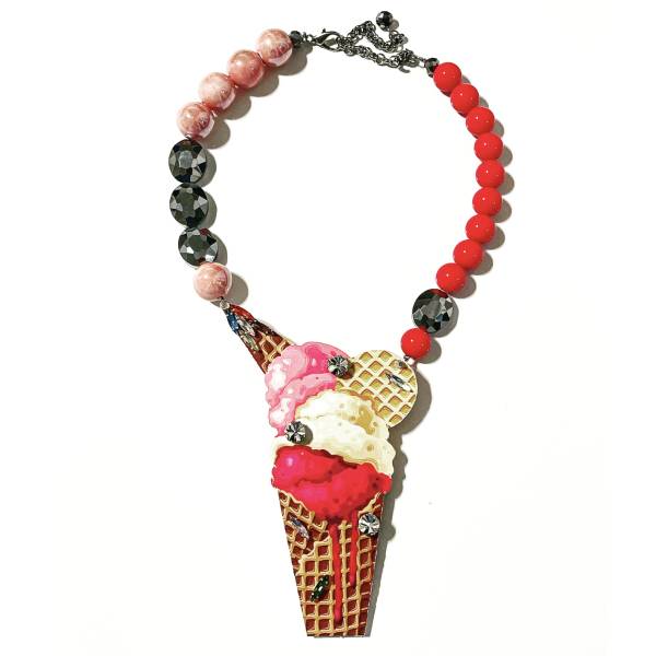 COLLANA GELATO FRAGOLA E...