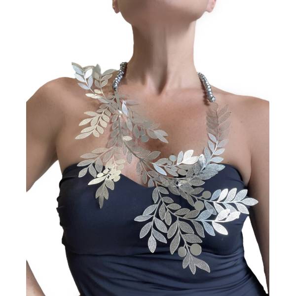 COLLANA FOGLIE ARGENTO