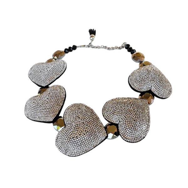 COLLANA CUORI GLITTER BLACK