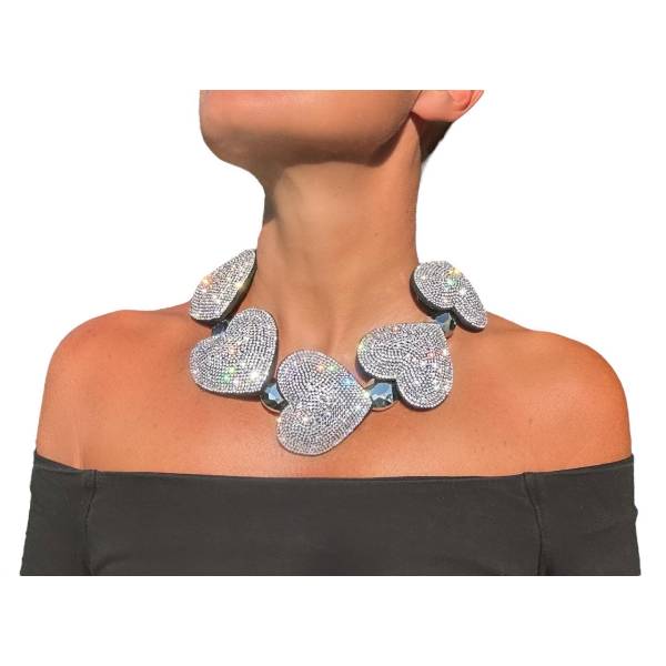 COLLANA CUORI GLITTER BLACK 2