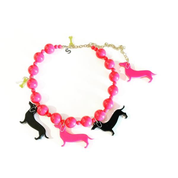 COLLANA BASSOTTI BLACK FUCSIA