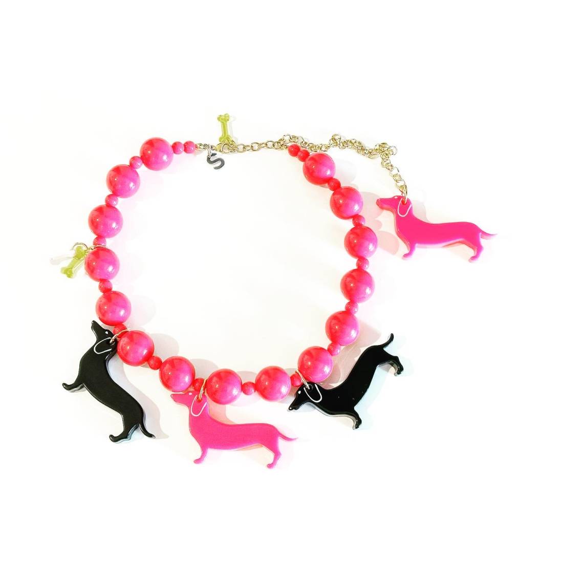 COLLANA BASSOTTI BLACK FUCSIA