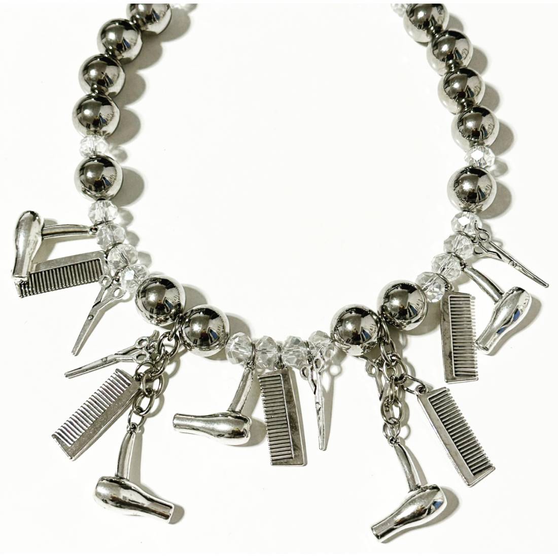 COLLANA PHON/PETTINE/FORBICI ACCIAIO