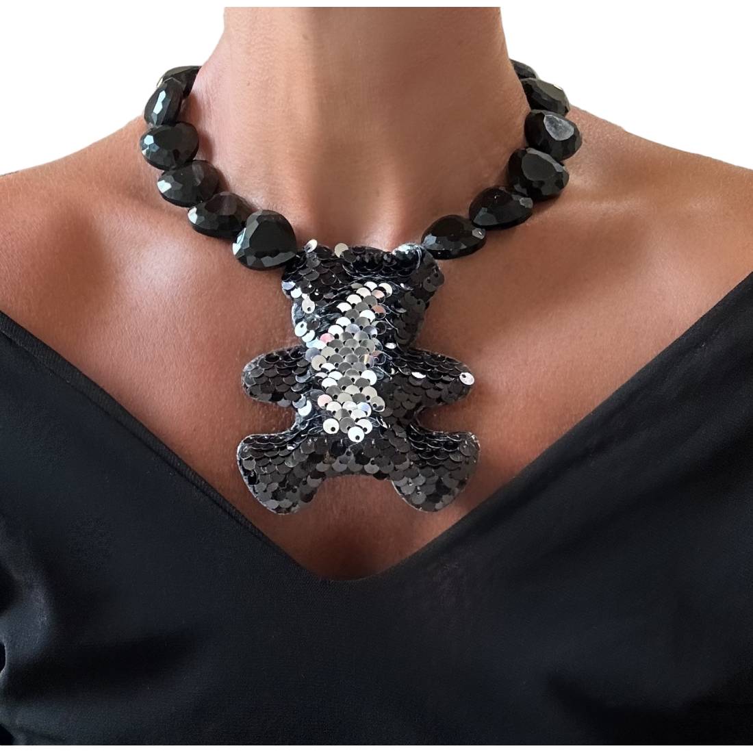 COLLANA ORSO PAILLETTES