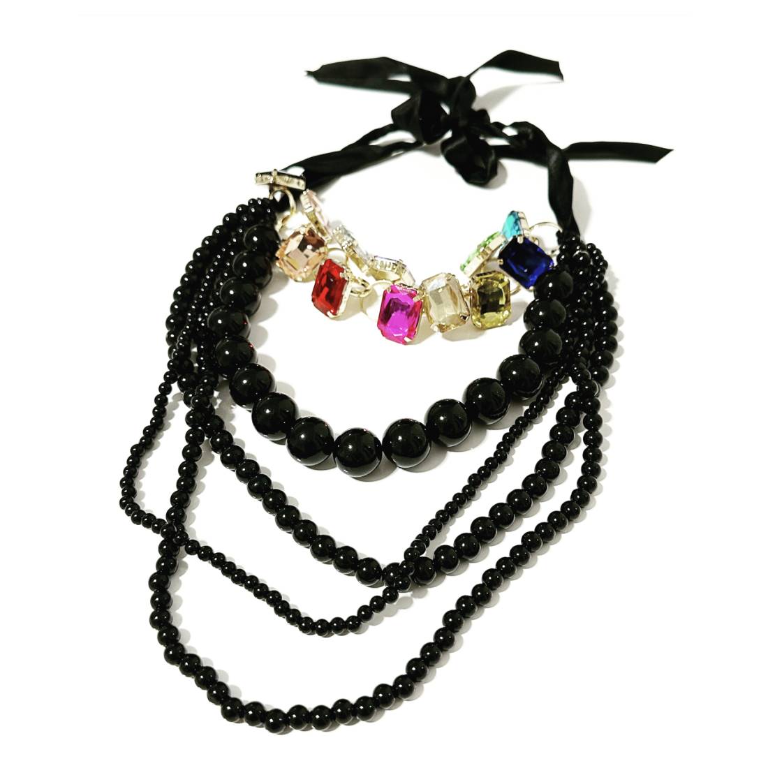 COLLANA ANELLI CRISTALLO BLACK
