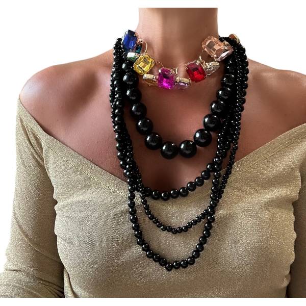 COLLANA ANELLI CRISTALLO BLACK 2