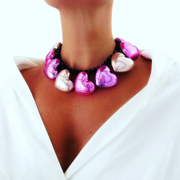 COLLANA CUORI LIPSTICK 6 pezzi 2