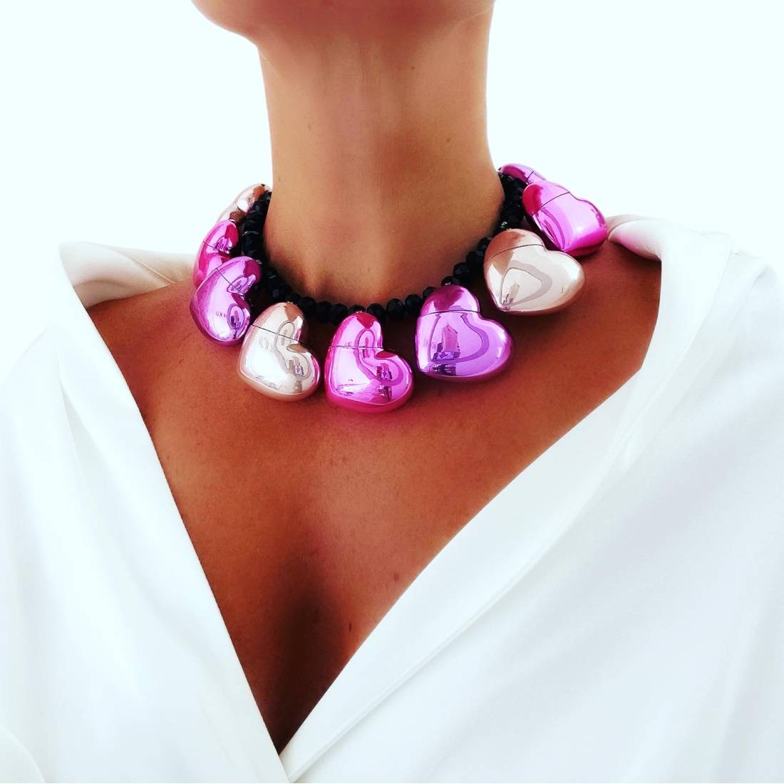 COLLANA CUORI LIPSTICK 6 pezzi