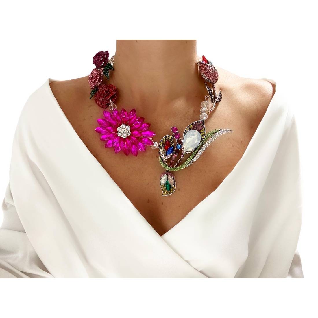 COLLANA FIORI DI CRISTALLO LUXURY