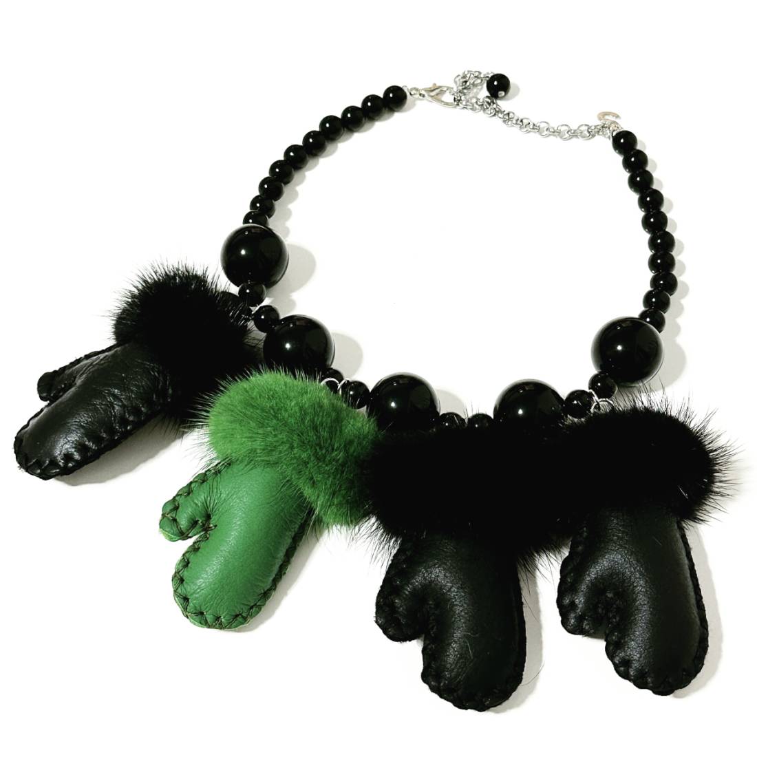 COLLANA MOFFOLE PELLE ECO PELLICCIA