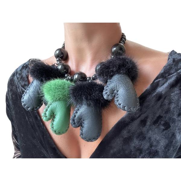 COLLANA MOFFOLE PELLE ECO... 2