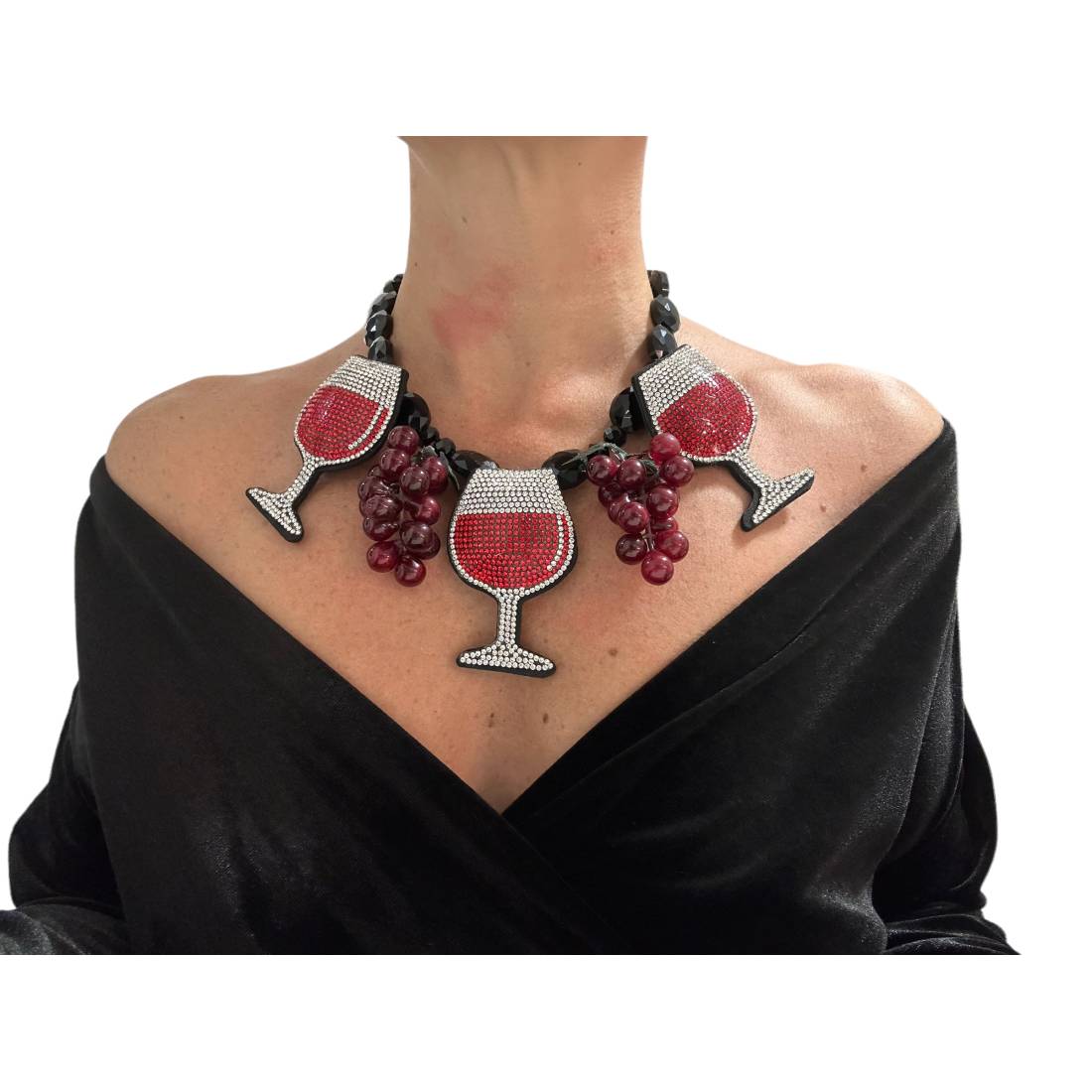 COLLANA BICCHIERI VINO CRYSTAL