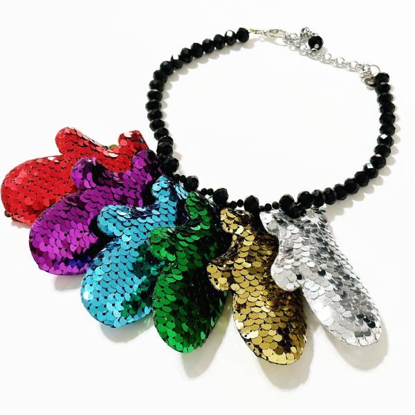 COLLANA MOFFOLE PAILLETTES