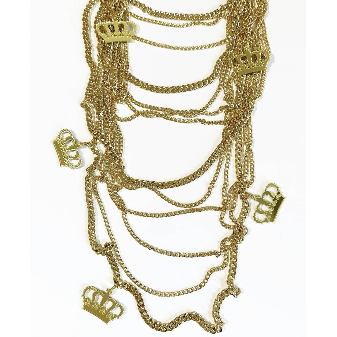 COLLANA CORONE MULTI CATENA GOLD