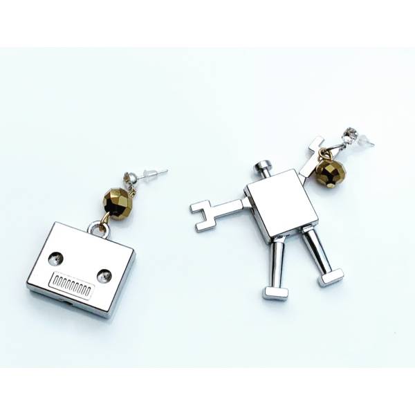 ORECCHINI ROBOT ARGENTO 2