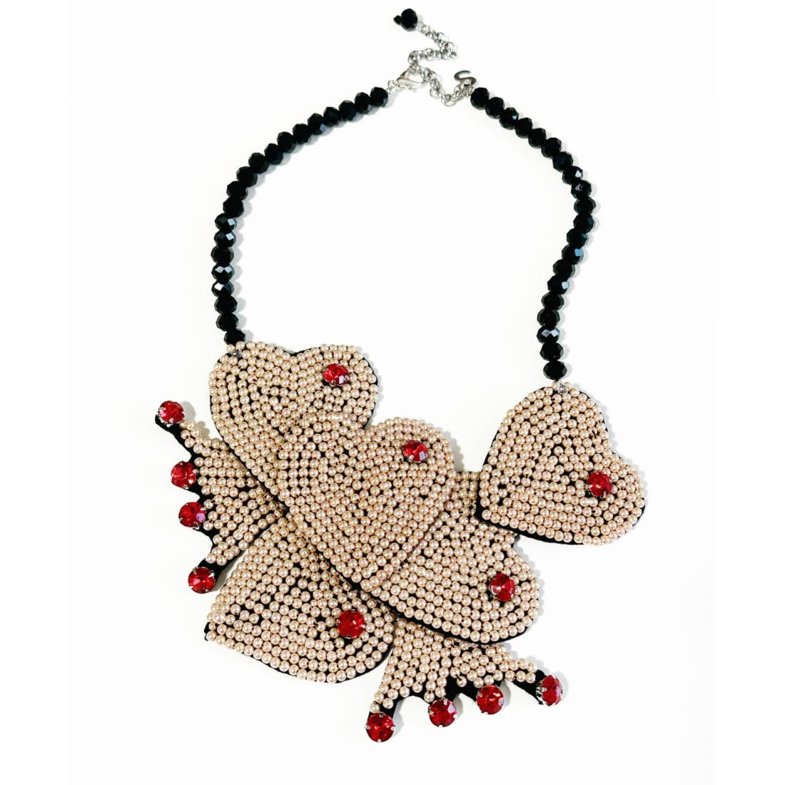 COLLANA COMPOSIT CUORI PERLINE