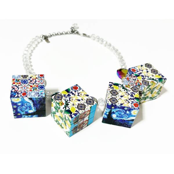 COLLANA CUBI RUBIK BLU