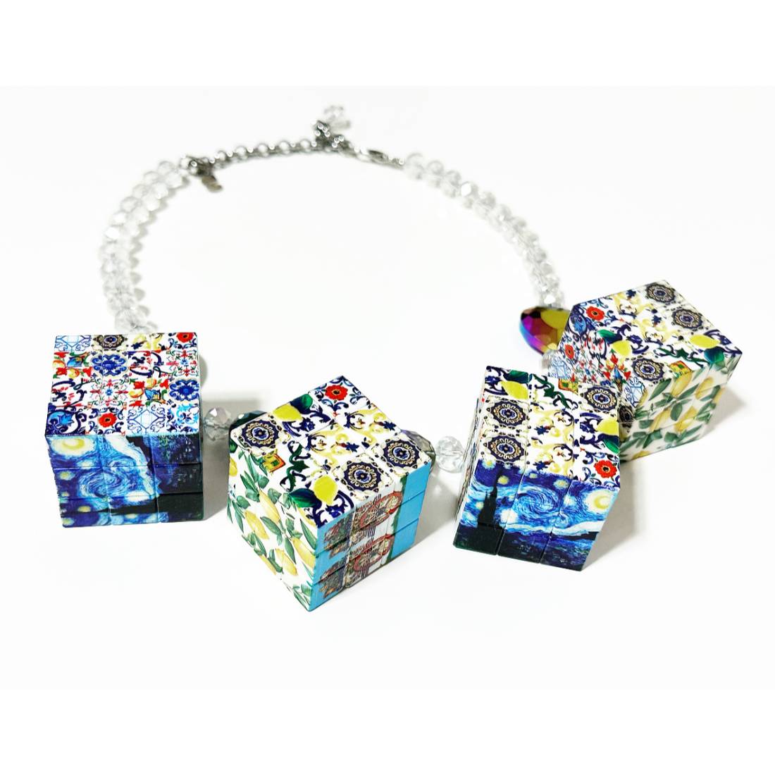 COLLANA CUBI RUBIK BLU