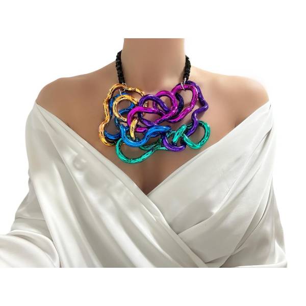 COLLANA RESIN COLOR METALLIC 2