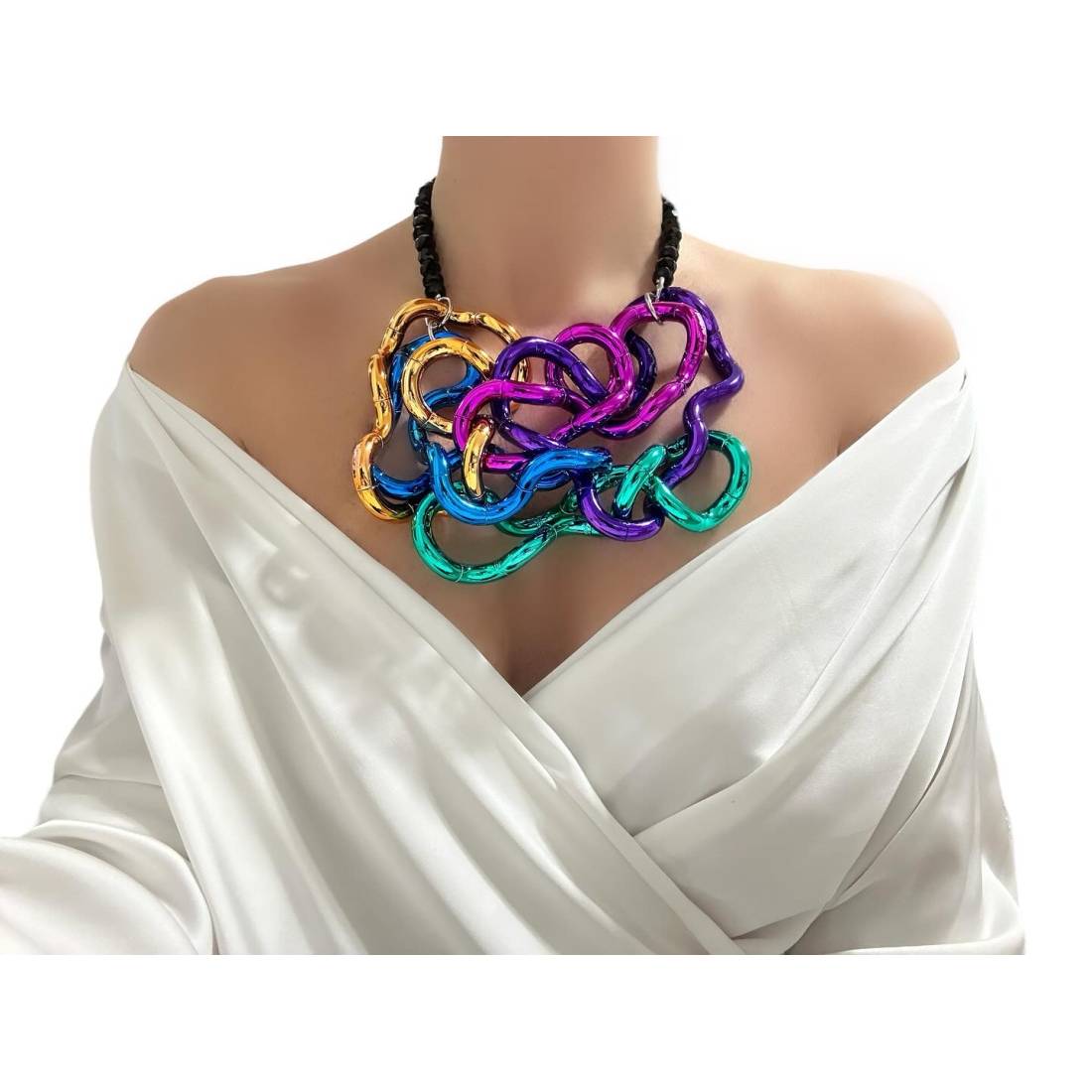 COLLANA RESIN COLOR METALLIC